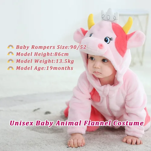 Vista 7 de TONWHAR Disfraz unisex de Halloween de animales para bebé y niño pequeño para otoño e invierno