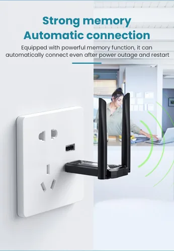Vista 4 de Amplificador de señal USB WiFi, adecuado para repetidores WiFi domésticos, potenciador inalámbrico WiFi de 2.4 GHz, configuración fácil de un clic