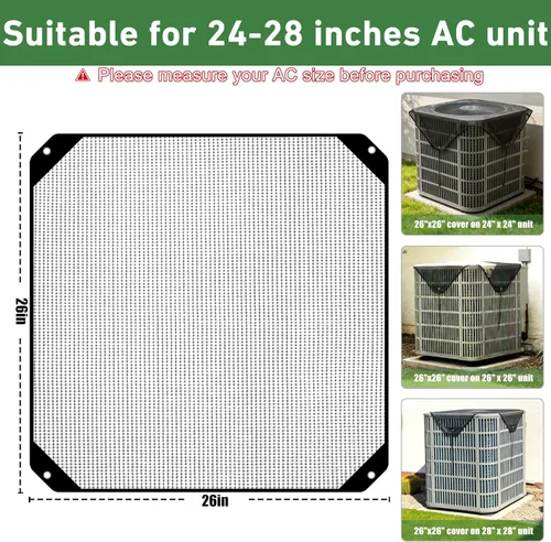 Vista 3 de 26x26 Cubiertas de aire acondicionado central para exterior, cubiertas de unidad de CA de malla más grande al aire libre - Defensor universal