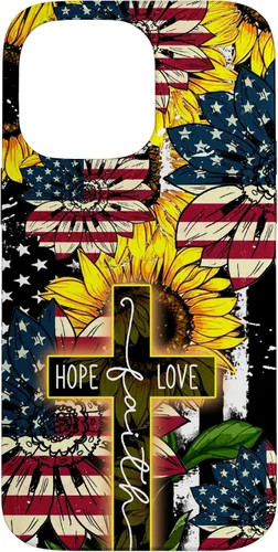 Vista 21 de Funda para iPhone 16 Sunflowers Faith Hope Love Jesus Cross Christian