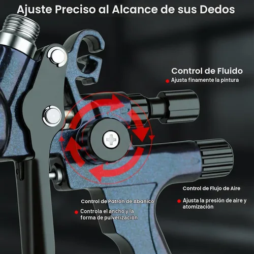 Vista 3 de Pistola de pulverización HVLP con 10 vasos de pintura desechables