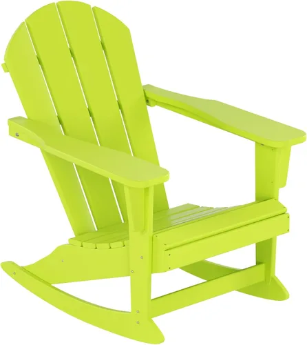 Vista 225 de WestinTrends Silla mecedora Malibu de poliéster para exterior/patio Adirondack, Negra