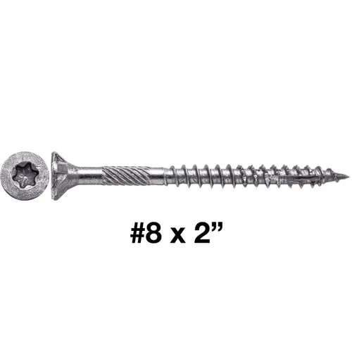 Vista 107 de 8 x 1 revestimiento exterior recubierto de bronce, tornillo de madera multiusos compatible con ACQ, cabeza plana Torx/Star Drive de 1 libra, 288