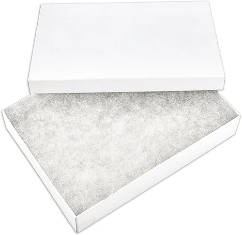 Vista 10 de TheDisplayGuys - Paquete de 25 cajas de cartón rellenas de algodón #10 para joyas, color blanco mate (1.9 x 1.3 x 0.7 pulgadas), para envío