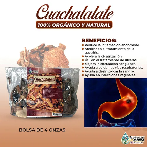 Vista 2 de Cuachalalate Té de Hierbas 4 oz-113g. Cuachalala Mexicana, Salud Gástrica Estómago