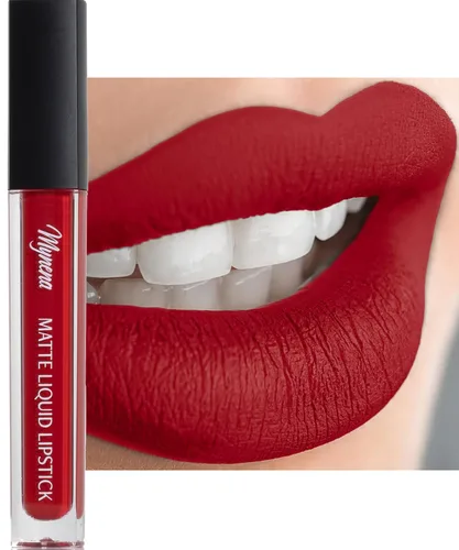 Vista 30 de Mynena Lápiz labial líquido mate rosa claro fresco Comodidad duradera A prueba de manchas resistente a transferencias Cobertura completa que