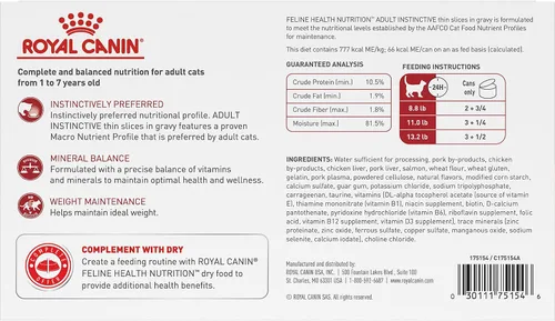 Vista 2 de Royal Canin Feline Health Nutrition - Alimento instintivo para adultos, rebanadas finas en salsa para gatos, 3 onzas (paquete de 18)