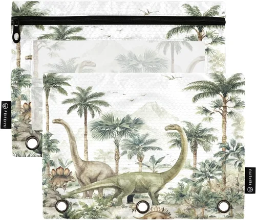 Vista 16 de Estuche para lápices de fresas rosas para carpetas de 3 anillas, estuche para lápices, bolsa de maquillaje con ventana transparente para almacenar