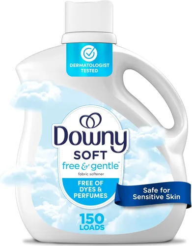 Vista 12 de Suavizante líquido para telas Downy Free & Gentle, 44 fl oz, 60 cargas, hipoalergénico, acondicionador de tela líquido apto para pieles sensibles