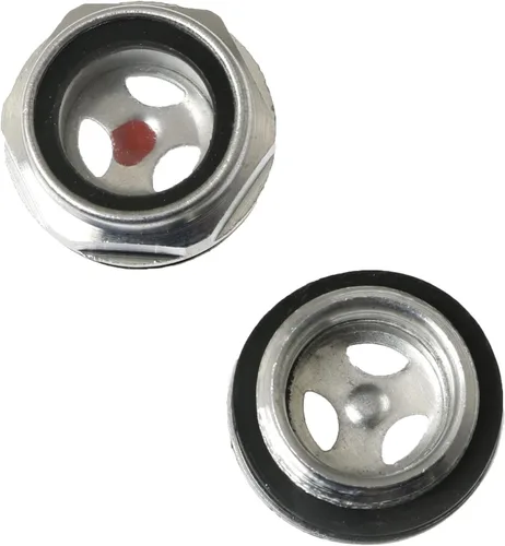Vista 4 de RLECS 4 piezas de vidrio de vista para compresor de aire, tanque de bomba de caja de cambios (1/2 pulgada NPT), aleación de aluminio hexagonal