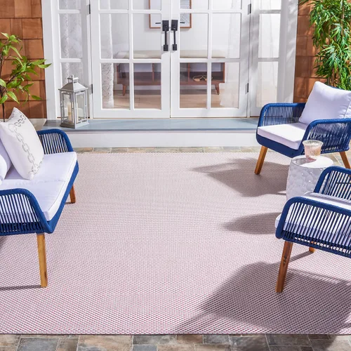 Vista 118 de SAFAVIEH Alfombra Lavable para Exteriores Colección Courtyard - 2'3" x 5', Azul Aqua y Gris, No Desprende Pelusa y Fácil Limpieza, Ideal para Patio