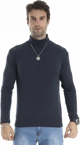 Vista 9 de Camiseta de manga larga para hombre, ajustada, ligera, con cuello de tortuga