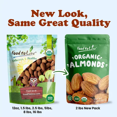 Vista 8 de Food to Live Almendras tostadas secas orgánicas, 1.5 libras, sin OMG, sin sal, veganas, keto, paleo, kosher, a granel, alto en proteínas, fibra