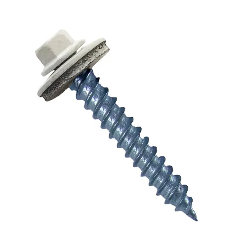 Vista 75 de 12 tornillos para techos de metal gris ABC de 1-1/2 pulgadas, cabezal de arandela hexagonal, arranque automático/roscado, arandela EPDM. 1 bolsa