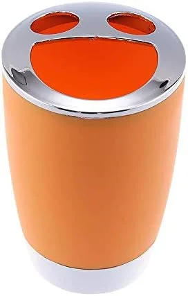 Vista 8 de 6 piezas de accesorios de baño, vaso para cepillo de dientes, dispensador de jabonera (naranja)