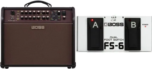 Vista 5 de Boss Acoustic Singer Pro Combo Acústico Bi-Amp de 120 Vatios con FX y Cable de Interconexión Balanceado Hosa TRS a TRS de 10 Pies