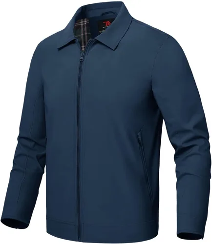 Vista 25 de Rdruko Chaquetas ligeras para hombre Cortavientos de primavera y otoño Chaquetas ligeras Casuales y elegantes con bolsillos