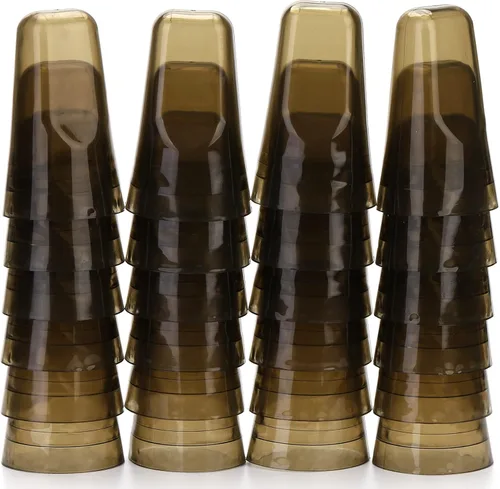 Vista 8 de ZEAYEA 24 fundas universales para botellas de licor, translúcidas para verter botellas de polvo, tapas de plástico para verter polvo para el hogar