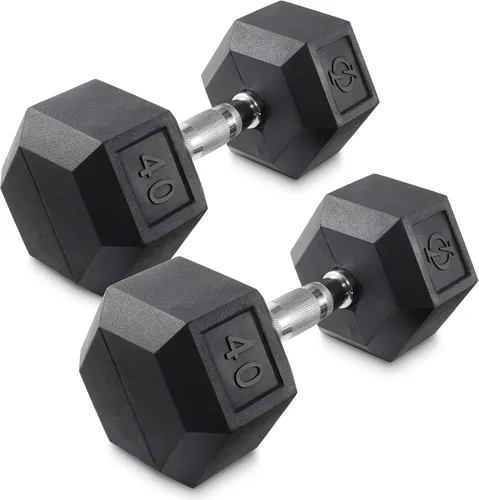 Vista 10 de Philosophy Gym Mancuernas hexagonales con revestimiento de goma, pares