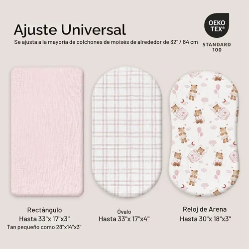 Vista 4 de Gllquen Baby Sábanas de muselina para moisés, 3 unidades, algodón suave