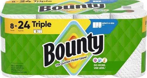 Vista 8 de Bounty Toallas de papel de 2 capas, 11 x 10 1/4 pulgadas, color blanco, paquete de 15 rollos