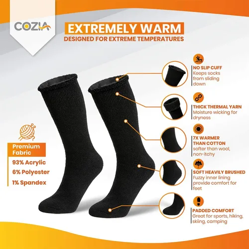 Vista 2 de COZIA - Calcetines térmicos para hombres y mujeres ultra suaves calentadores que los calcetines de lana 2 pares