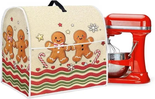Vista 2 de Funda para batidora de Navidad para Kitchen Aid de 4.5 a 5 cuartos de galón, cubiertas antipolvo para electrodomésticos pequeños de hombre de Un