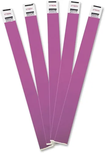 Vista 6 de Pulseras de gestión de multitudes, numeradas secuencialmente, azul, paquete de 100