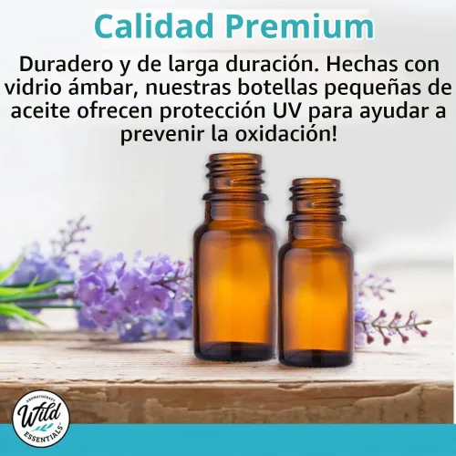 Vista 3 de Botella de vidrio color ámbar de 5 ml con gotero euro Tapa negra Juego de 12