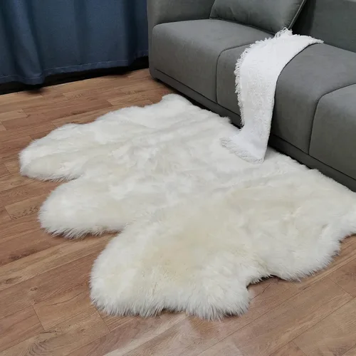 Vista 10 de Champlus Alfombra Genuina de Piel de Oveja Merino Australiana, 2.3x3.3 pies Alfombra de Piel con Pelo de Oveja, Alfombra de Área de Piel de Cordero