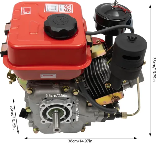 Vista 6 de Motor de gas de 4 tiempos 3HP, motor de gasolina de eje horizontal de 2.2 KW, motor de Go Kart único con cilindro de arranque manual, motor