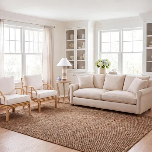 Vista 26 de SAFAVIEH Alfombra 2x3 - Colección de fibra natural - Marrón, yute hecho a mano, estilo granja, textura gruesa de pelo grueso (NF447D)