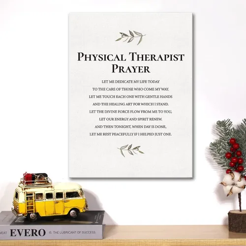 Vista 4 de Lienzo con cita inspiradora, arte para pared, diseño de oración de fisioterapeuta, pintura positiva para terapeuta, oficina, hogar, decoración