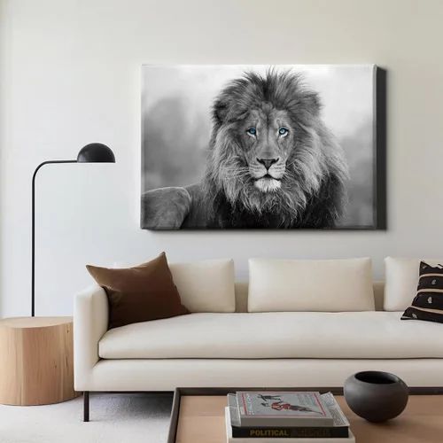 Vista 8 de Lienzo decorativo para pared, póster de leones en blanco y negro, impresiones de retratos de animales, pintura abstracta de leones, arte de pared