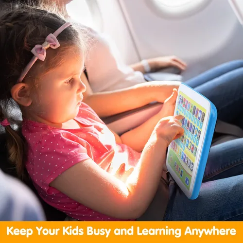 Vista 6 de PLAY Juguetes bilingües de aprendizaje de español e inglés para niños pequeños de 1 a 3 años, tableta de aprendizaje interactiva para niños