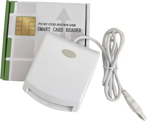 Vista 3 de ISO7816 Contacto EMV SIM eID PC/SC USB CCID Smart IC Chip Card Reader Escritor Programador con 2 tarjetas SLE4442 + kit SDK (programa requerido)