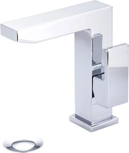 Vista 3 de MOD - Grifo de baño moderno de un solo orificio montado en la cubierta con montaje de drenaje, níquel cepillado
