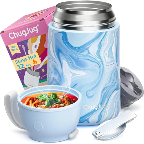 Vista 19 de Termo de sopa de 15 onzas para comida caliente para niños, tarro de comida aislado con cuchara, recipiente térmico para almuerzo, boca ancha vacío