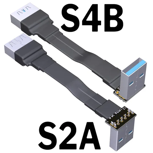 Vista 2 de ADT-Link - Cable de extensión USB 3.0 tipo A macho a USB A hembra, 90 FPV, delgado, plano, suave, flexible, FPC (3.9 in, S2A-S4B)