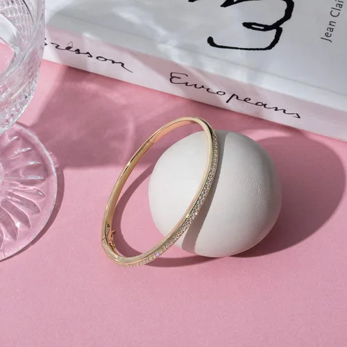Vista 4 de Pulsera PAVOI clásica de tenis chapada en oro de 14K con circonita cúbica, pulsera de oro para mujer
