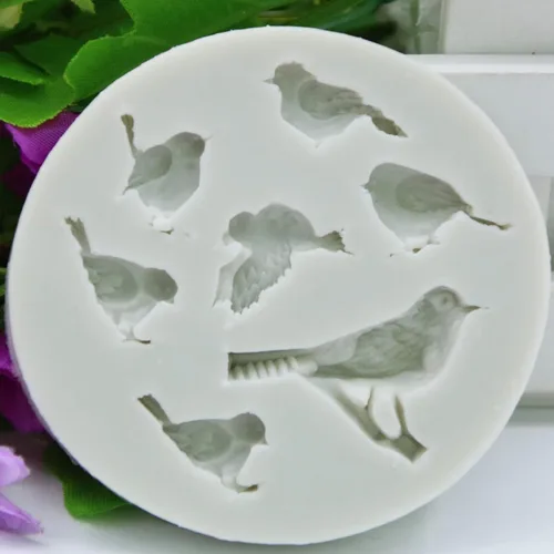 Vista 4 de 2 moldes de silicona para pájaros, para hacer dulces, herramientas para hacer dulces, moldes de chocolate, postres, cubitos de hielo, goma, arcilla