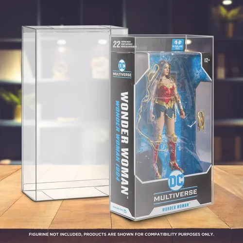 Vista 4 de EVORETRO Estuche protector de figuras de acción para McFarlane Dc Multiverse 7 en figuras, Warhammer 40k – Paquete de 10 – Plástico PET grueso sin