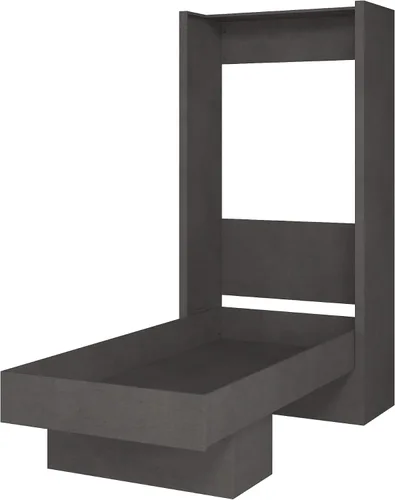 Vista 10 de Cama de pared Murphy Twin de fácil elevación en color negro con estante