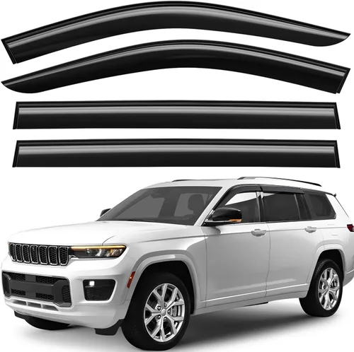 Vista 10 de Deflectores de ventana tintados ahumados con cinta adhesiva para ventana lateral, deflectores de lluvia compatibles con Toyota RAV4 2013-2018 - 4