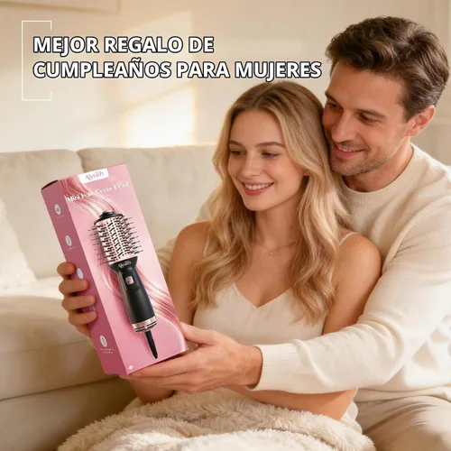 Vista 9 de Aleath Cepillo secador de pelo para viajes: regalos 2026 para mujeres - Pequeño cepillo de aire caliente con doble voltaje automático - Cepillo