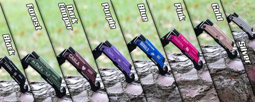 Vista 6 de Navaja de bolsillo grabada personalizada, regalo para hombres para el día del padre, negro, cuchillos de bolsillo personalizados, regalos de Navidad