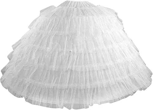 Vista 2 de YUAKOU Enagua de tul para mujer Crinoline Half Slip Underskirt para vestido de novia