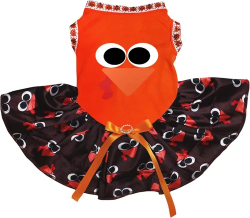 Vista 9 de Petitebella Vestido de cachorro con cara de pavo (marrón/pavo bebé, talla XS)