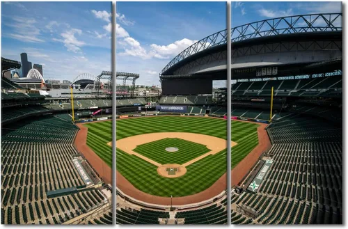 Vista 14 de TUMOVO Arte de pared en lienzo para estadio deportivo, arte de pared de campo Wrigley en Chicago, pinturas de Chicago, impresiones sobre lienzo