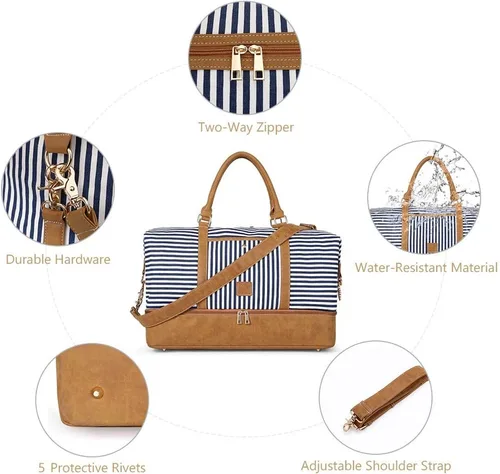 Vista 3 de Plambag - Bolsa de lona grande para el fin de semana impermeable tamaño grande PB0167DB